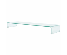 vidaXL Mobile/Rialzo Porta TV in Vetro Trasparente 120x30x13 cm