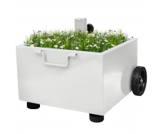 vidaXL Fioriera da esterno bianco con supporto ombrellone