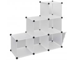 vidaXL Scaffale bianco con cubi 6 scomparti 110 x 37 cm