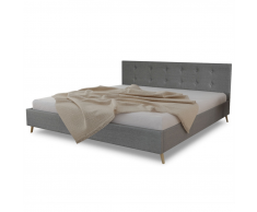 vidaXL Letto di legno 200 x 160 cm con tappezzeria tessuto grigio chiaro