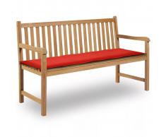 vidaXL Cuscino per Panca da Giardino Rosso 150x50x3 cm