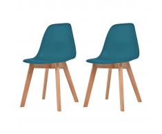 vidaXL Set 2 pz Sedie per Sala da Pranzo Turchesi