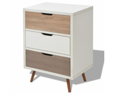 vidaXL Credenza con 3 Cassetti 60x39x83 cm Bianco