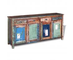 vidaXL Credenza con 4 Sportelli e Cassetti Legno Massello Reciclato