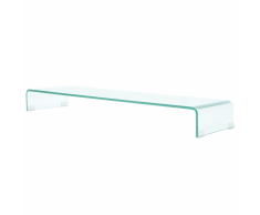 vidaXL Mobile/Rialzo Porta TV in Vetro Trasparente 110x30x13 cm