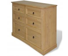 vidaXL Credenza in Legno di Pino Messicano Corona Range 130x48x104 cm