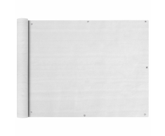 vidaXL Paravento da Balcone HDPE 90x400 cm Bianco