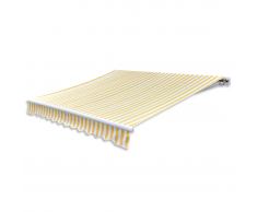vidaXL Tenda da Sole Pieghevole 400 cm Giallo e Bianco