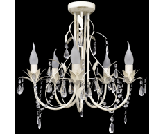 vidaXL Lampada da soffitto pendente lampadario di cristallo 5 portalampade