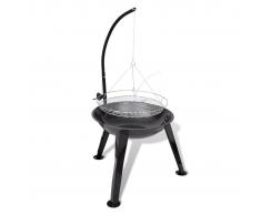 vidaXL Barbecue a carbonella sospeso forma rotonda