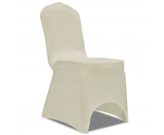 vidaXL Coprisedia Elasticizzata Crema 50 pz