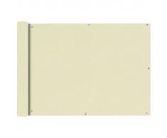 vidaXL Paravento da Balcone in Tessuto Oxford 75x400 cm Crema