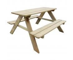 vidaXL Tavolo da Picnic per Bambini 89 x 89,6 50,8 cm in Legno di Pino