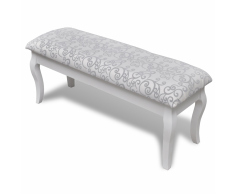 vidaXL Sgabello pouf hocker imbottito per toletta 2 persone 110 cm bianco