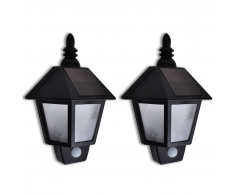 vidaXL Lampada da parete giardino solare con sensore di movimento 2 pezzi
