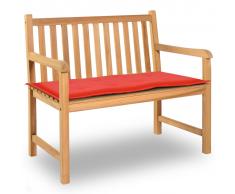 vidaXL Cuscino per Panca da Giardino Rosso 100x50x3 cm
