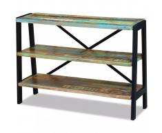 vidaXL Credenza con 3 Ripiani in Legno Massello Anticato
