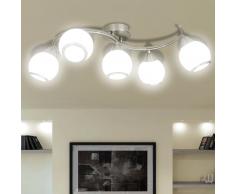 vidaXL Lampada da soffitto lampadario in vetro per 5 lampadine E14