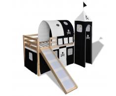 vidaXL Soppalco Letto con scivolo scala naturale colore pirata a tema