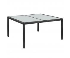 vidaXL Tavolo da Pranzo per Giardino in Polirattan 150x90x75 Nero