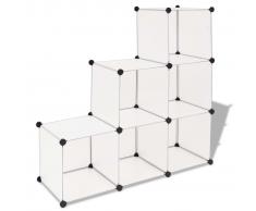 vidaXL Armadio Salvaspazio a Cubo con 6 Scomparti Bianco