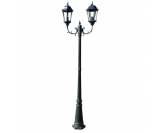 vidaXL Lampione da esterno Venezia h. 230 cm Verde Scuro/Nero