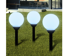 vidaXL Lampione solare a LED da giardino 20 cm 3pz con picchetto