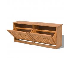 vidaXL VidaXL Panchina Stoccaggio scarpe in solido legno di noce 94x20x38 cm