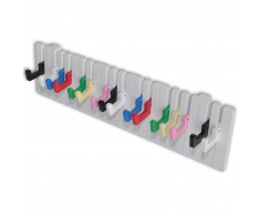 vidaXL Appendiabiti da Parete Modello Tastiera Pianoforte 16 Ganci Colorati