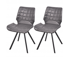 vidaXL Sedia da pranzo in simil pelle 2 pezzi colore grigio