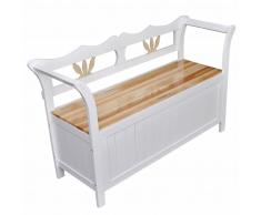 vidaXL Panchina di Stoccaggio 126x42x75 cm in Legno Bianca