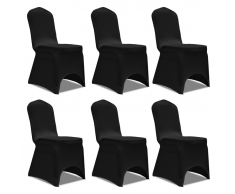 vidaXL Coprisedia in Tessuto elasticizzato Nero 6 pezzi
