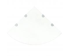 vidaXL Scaffale Angolare con Supporto in Cristallo Vetro Chiaro 45x45 cm