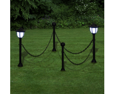 vidaXL Set Lampioncino solare a LED con catena 2 lampade pali