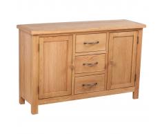 vidaXL Credenza grande con 3 cassetti 110 x 33,5 70 cm quercia