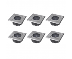 vidaXL Faretto solare ad incasso carrabile quadrato 6 x