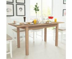vidaXL Tavolo da Pranzo Estensibile Marrone Chiaro 120/160x70x76,5 cm