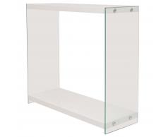 vidaXL Tavolo Consolle in Vetro e MDF Lucido Bianco