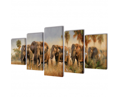 vidaXL 5 pz Set Stampa su Tela da Muro Leoni 100 x 50 cm