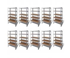 vidaXL 10 pz Scaffale Resistente di Stoccaggio