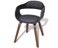 vidaXL Sedia da Pranzo in Pelle Artificiale con Gambe Legno Curvo