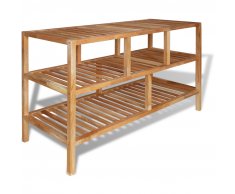 vidaXL Scaffale da Bagno in Legno di Noce 100x40x65 cm