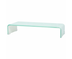 vidaXL Mobile/Rialzo Porta TV in Vetro Bianco 60x25x11 cm