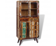 vidaXL Credenza in Legno Massello Anticato 90x40x190 cm