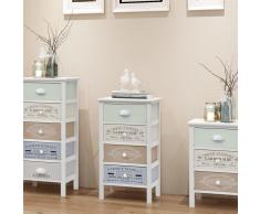 vidaXL Cassettiera Francese Shabby Chic con 4 Cassetti in Legno
