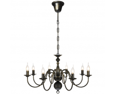 vidaXL Lampadario Stile Antico Metallo Nero lampadine 8 x E14