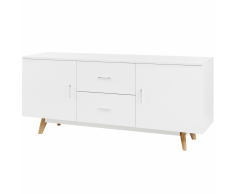 vidaXL Credenza Lucida 160x40x70 cm In Legno Truciolato Bianco