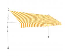 vidaXL Tenda da Sole Retrattile Manuale 350cm Strisce Gialle e Bianche