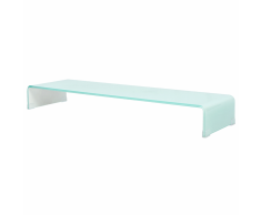 vidaXL Mobile/Rialzo Porta TV in Vetro Bianco 100x30x13 cm