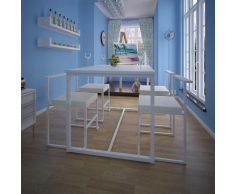 vidaXL 5 Pz Set Tavolo e Sedie Sala da Pranzo Bianco